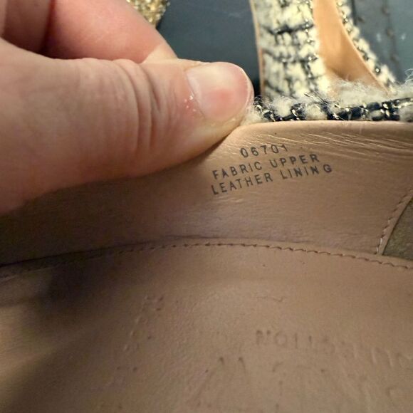 J. Crew Collection Tweed Pumps With Gold Sequins Block Heels Size 9 - Picture 3 of 5